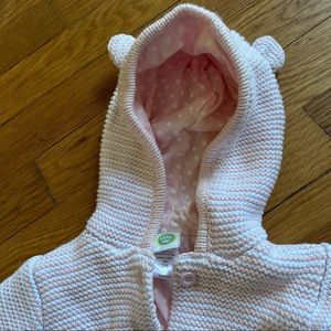 Pink and White Striped Baby Cardigan